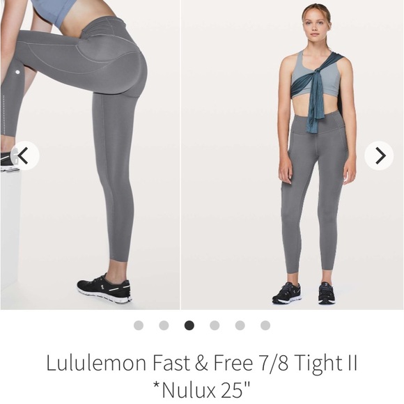 Lululemon Fast and Free 7/8 Gray - 4 - Picture 4 of 5